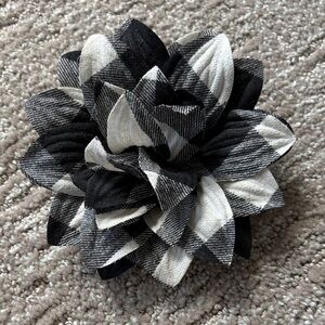 Talbots Black and White Checkered Brooch